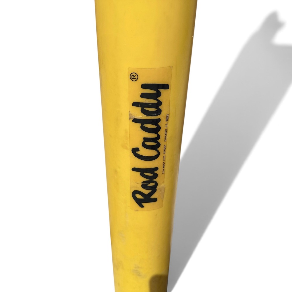 Vintage Rod Caddy Yellow Hard Shell Fishing Rod Travel Case Model 202-A Chicago - Picture 2 of 4